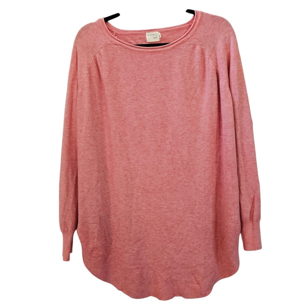 Dreamers Sweater Top Womens M/L Candy Shirttail Hem Ribbed Pullover Stretch Boho